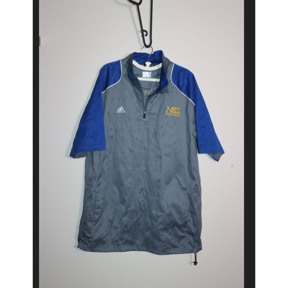 Adidas Gray Rain Jacket Short Sleeve XL NDCL Football Logo